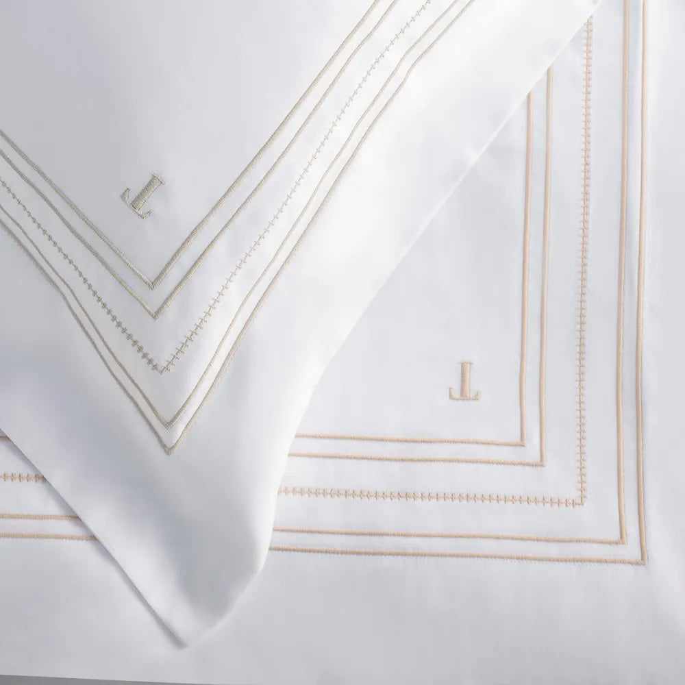 Jg Cama Trussardi 300 Fios Rienzo Branco/Nocciola