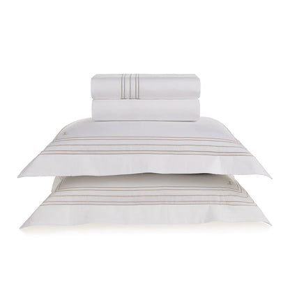 Jg Cama Trussardi 300 Fios Rienzo Branco/Nocciola
