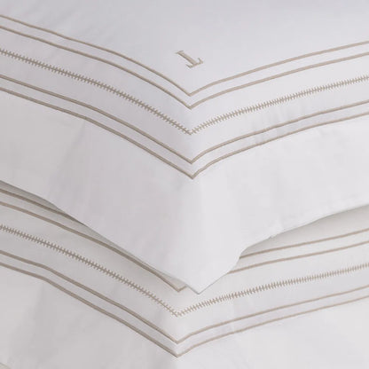Jg Cama Trussardi 300 Fios Rienzo Branco/Nocciola