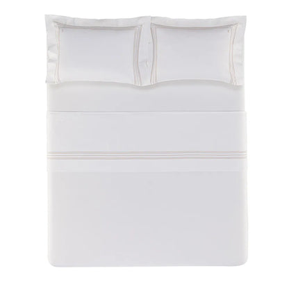 Jg Cama Trussardi 300 Fios Rienzo Branco/Nocciola