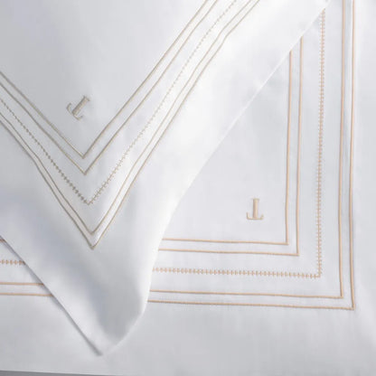 Jg Cama Trussardi 300 Fios Rienzo Branco/Nocciola